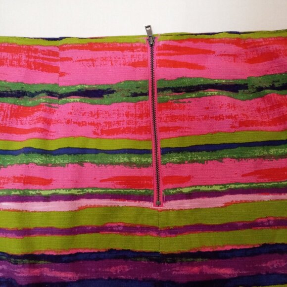 Premise Pink and Green Striped Mini Skirt - Picture 3 of 5